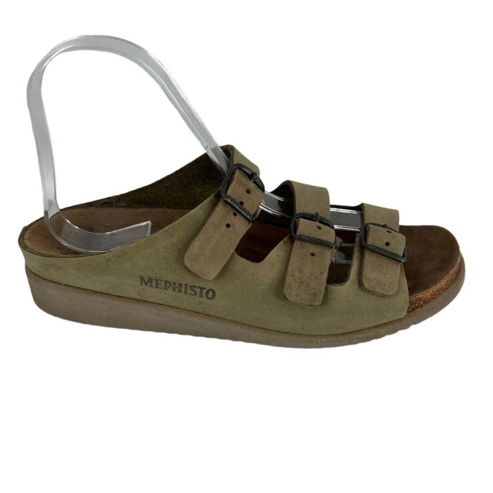 Mephisto Mobils Green/Tan 3 Strap Sandals Size 40